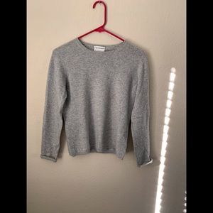 Charter Club 2 Ply 100% Cashmere Round Neck Sweater Womens P/P Gray